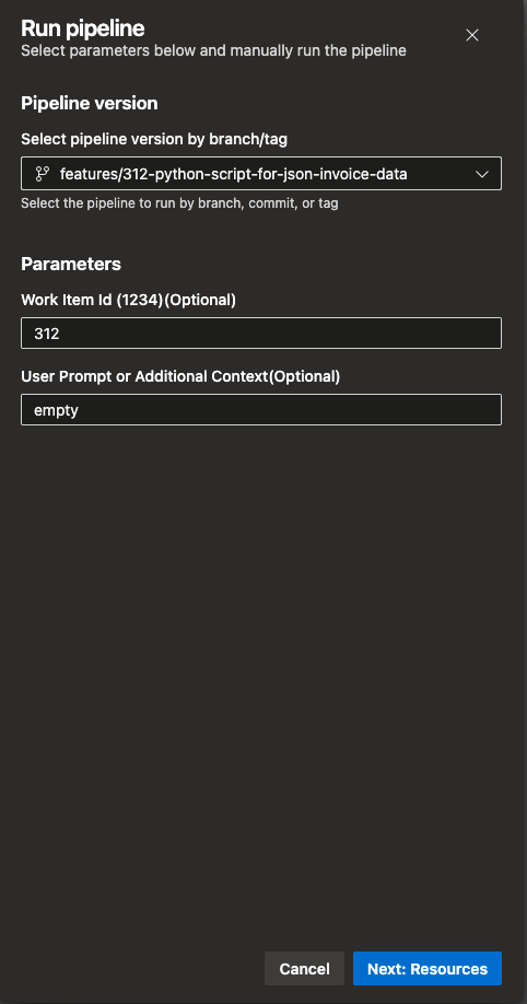 Pipeline Inputs