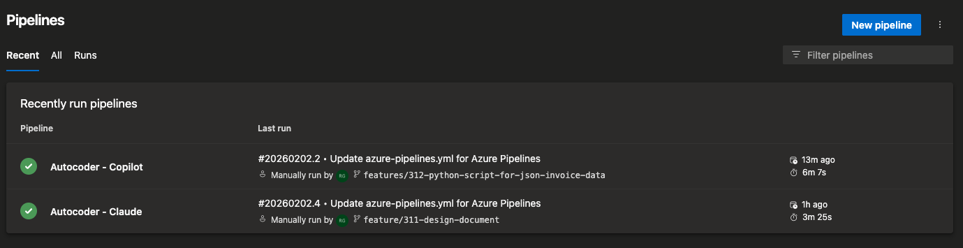 Autocoder Pipelines